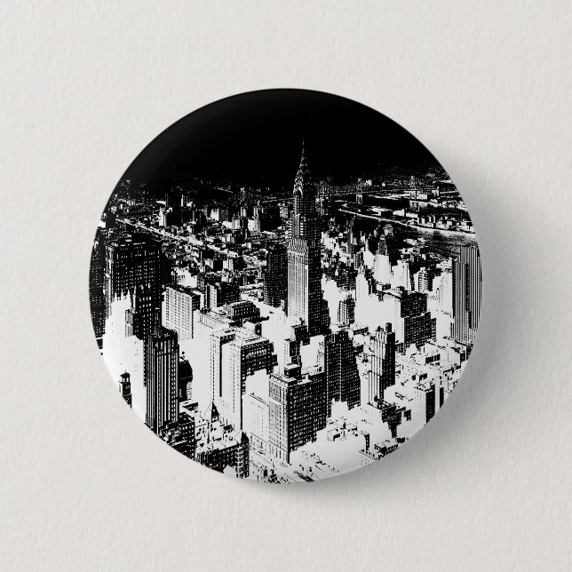 Black & White New York Button (Front)