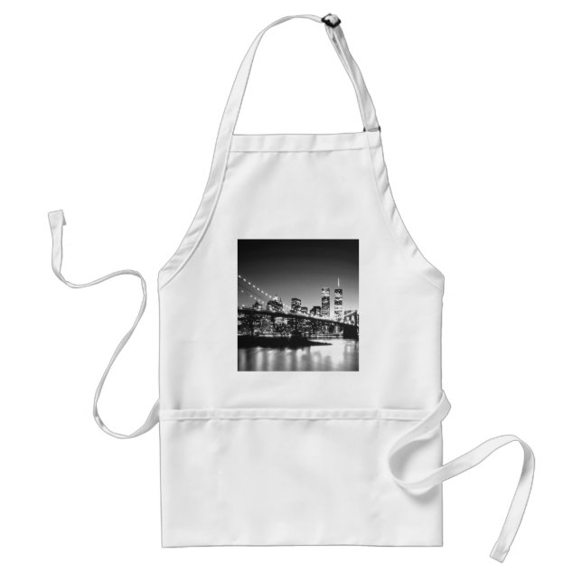 Black & White New York City Adult Apron (Front)