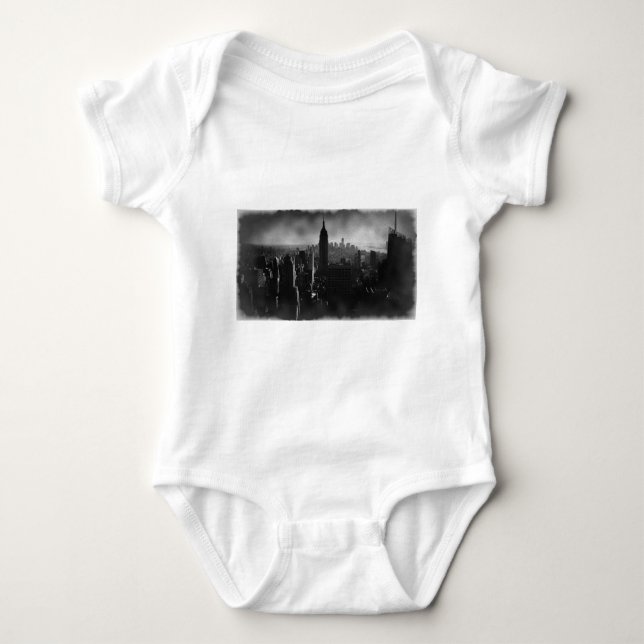 Black & White New York City Baby Bodysuit (Front)