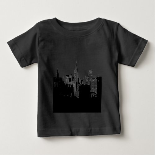 Black  White New York City Baby T_Shirt