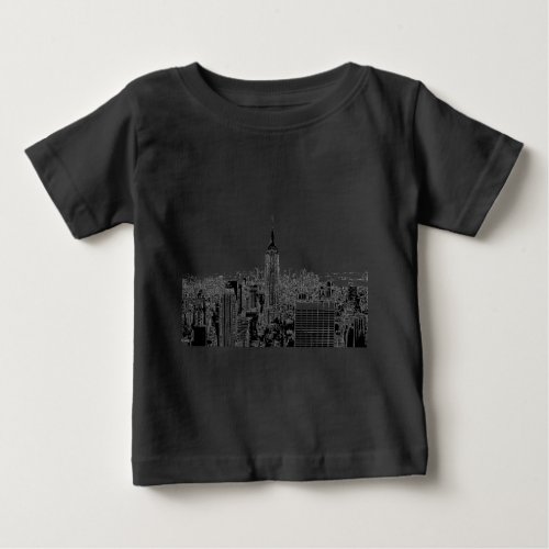 Black  White New York City Baby T_Shirt