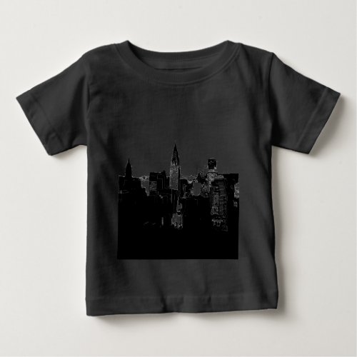 Black  White New York City Baby T_Shirt