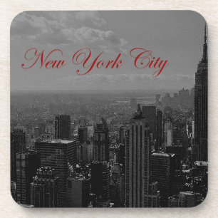 Black White New York City Beverage Coaster
