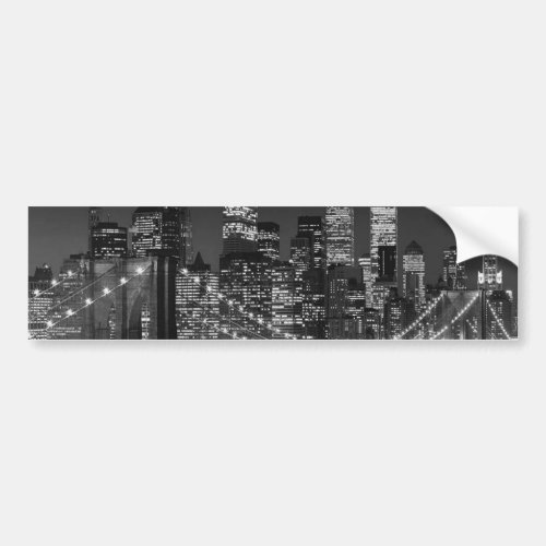 Black  White New York City Bumper Sticker