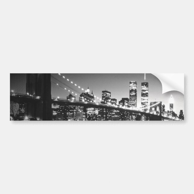 Black & White New York City Bumper Sticker (Front)