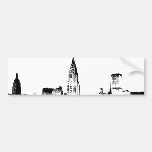 Black  White New York City Bumper Sticker