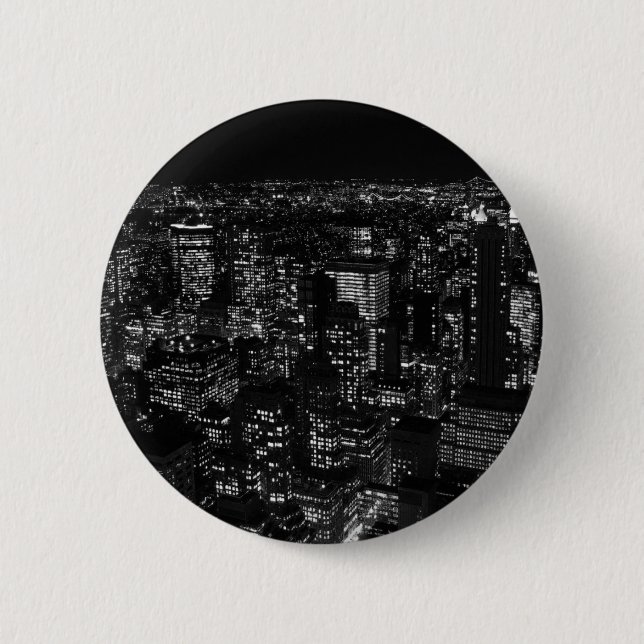 Black & White New York City Button (Front)