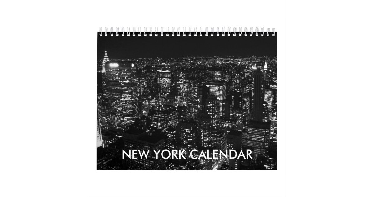 Black White New York City Calendar | Zazzle.com