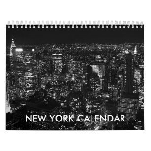 Black White New York City Calendar