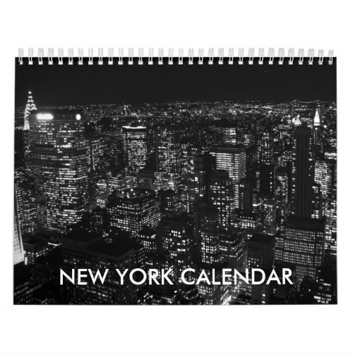 Black White New York City Calendar