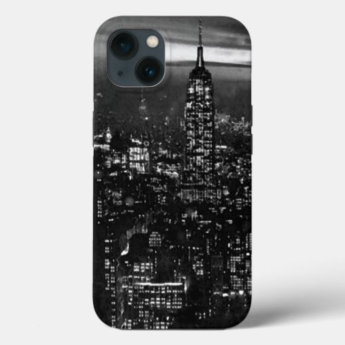 Black  White New York City iPhone 13 Case