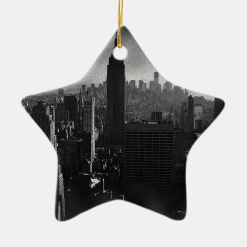 Black  White New York City Ceramic Ornament