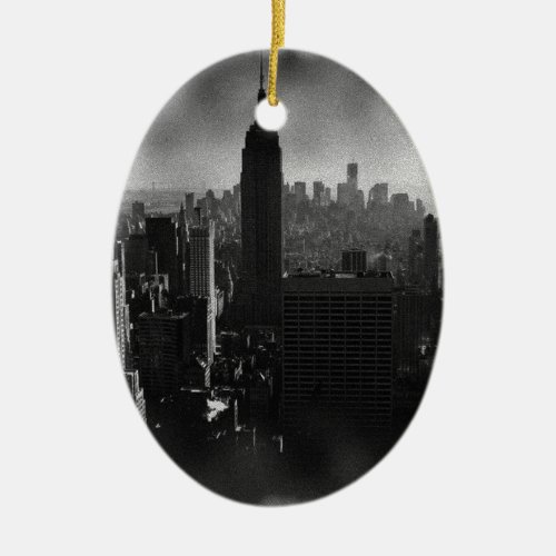 Black  White New York City Ceramic Ornament