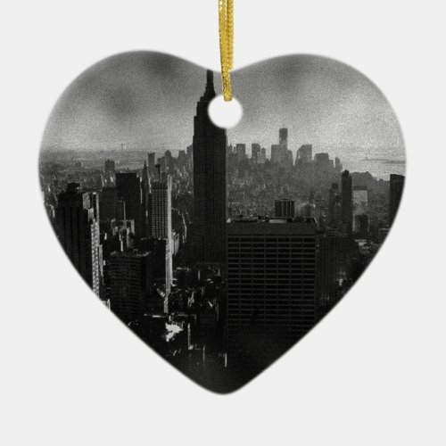 Black  White New York City Ceramic Ornament