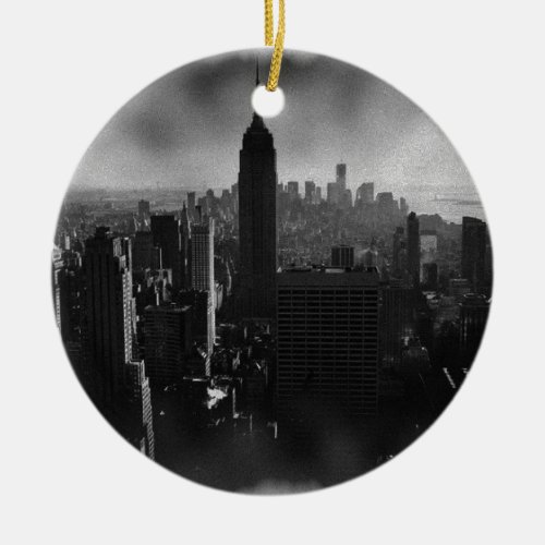 Black  White New York City Ceramic Ornament