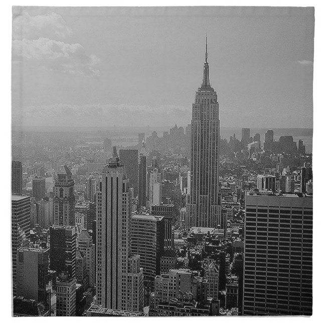 Black & White New York City Cloth Napkin (Front)