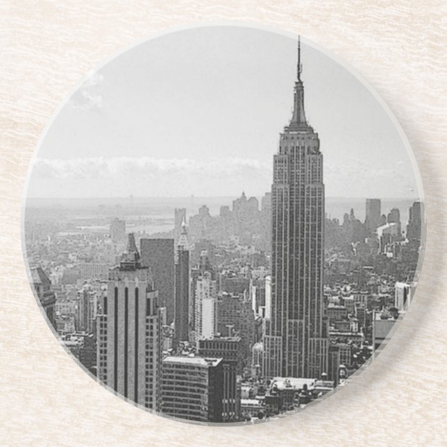 Black & White New York City Drink Coaster (Front)