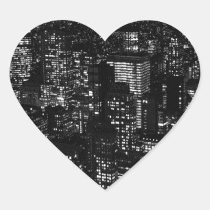 Black & White New York City Heart Sticker
