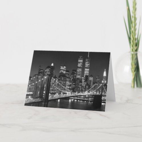 Black  White New York City Holiday Card