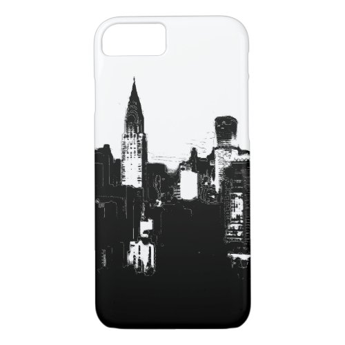 Black  White New York City iPhone 7 Case