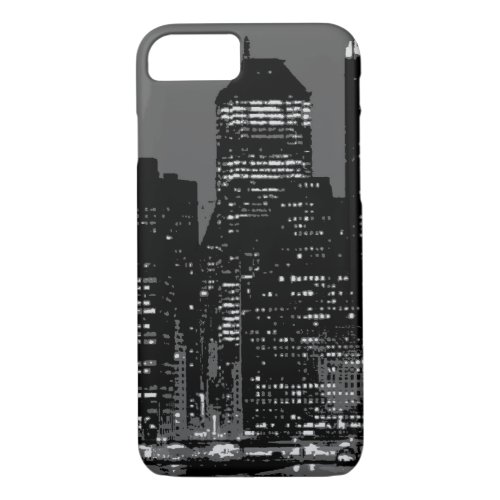 Black  White New York City iPhone 7 Case