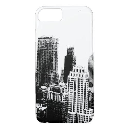 Black  White New York City iPhone 7 Case