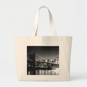 Black & White New York City Large Tote Bag