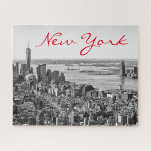 Black White New York City Manhattan Jigsaw Puzzle