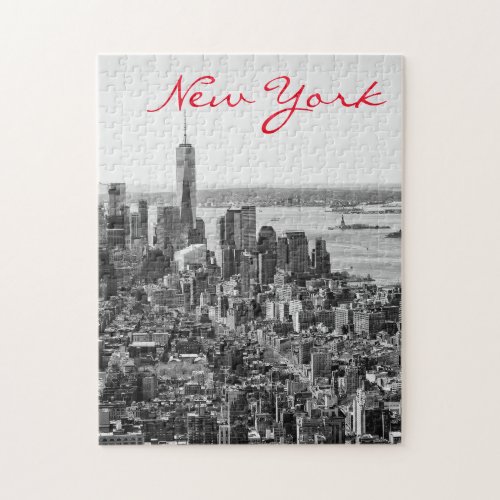 Black White New York City Manhattan Jigsaw Puzzle