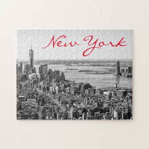 Black White New York City Manhattan Jigsaw Puzzle
