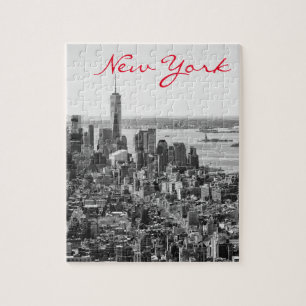Black White New York City Manhattan Jigsaw Puzzle
