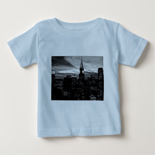 Black  White New York City Midtown Baby T_Shirt