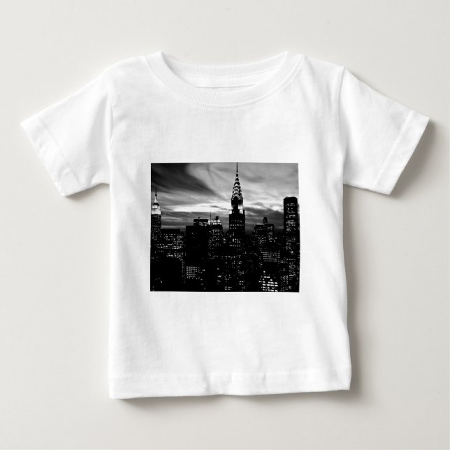 Black & White New York City Midtown Baby T-Shirt (Front)