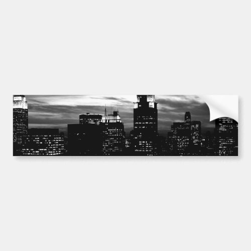Black  White New York City Midtown Bumper Sticker