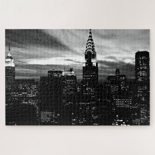 Black  White New York City Midtown Jigsaw Puzzle