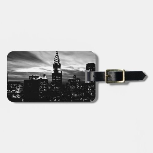 Black  White New York City Midtown Luggage Tag