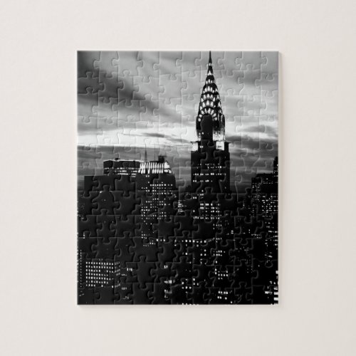Black  White New York City Midtown Photo Art Jigsaw Puzzle