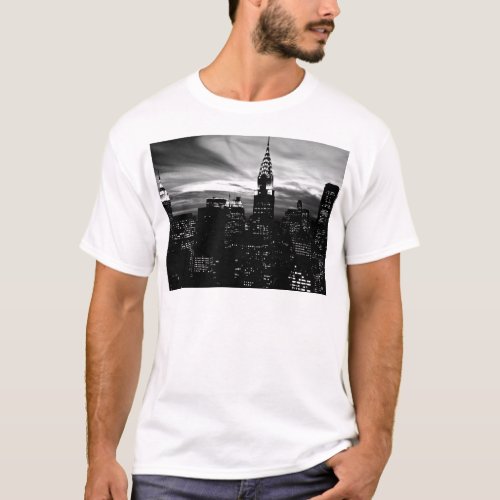 Black  White New York City Midtown T_Shirt