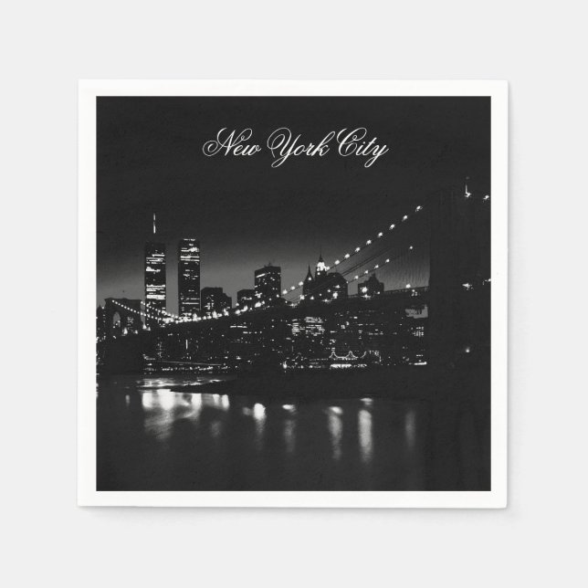 Black & White New York City Napkins (Front)