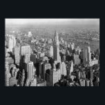 Black White New York City Panorama Artwork Poster<br><div class="desc">Pop Art Style Manhattan New York City Artwork</div>