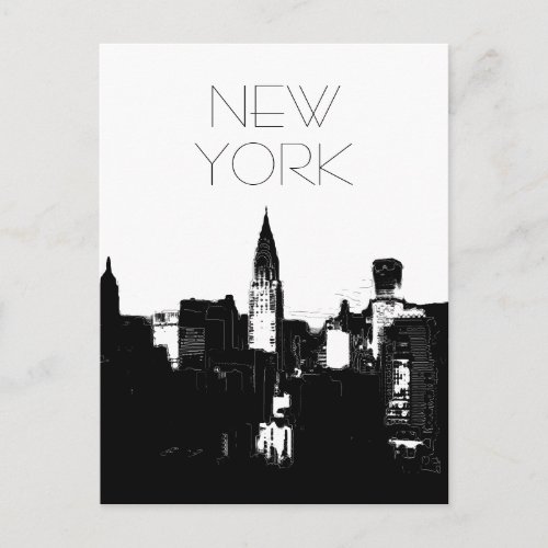 Black  White New York City Pop Art Postcards