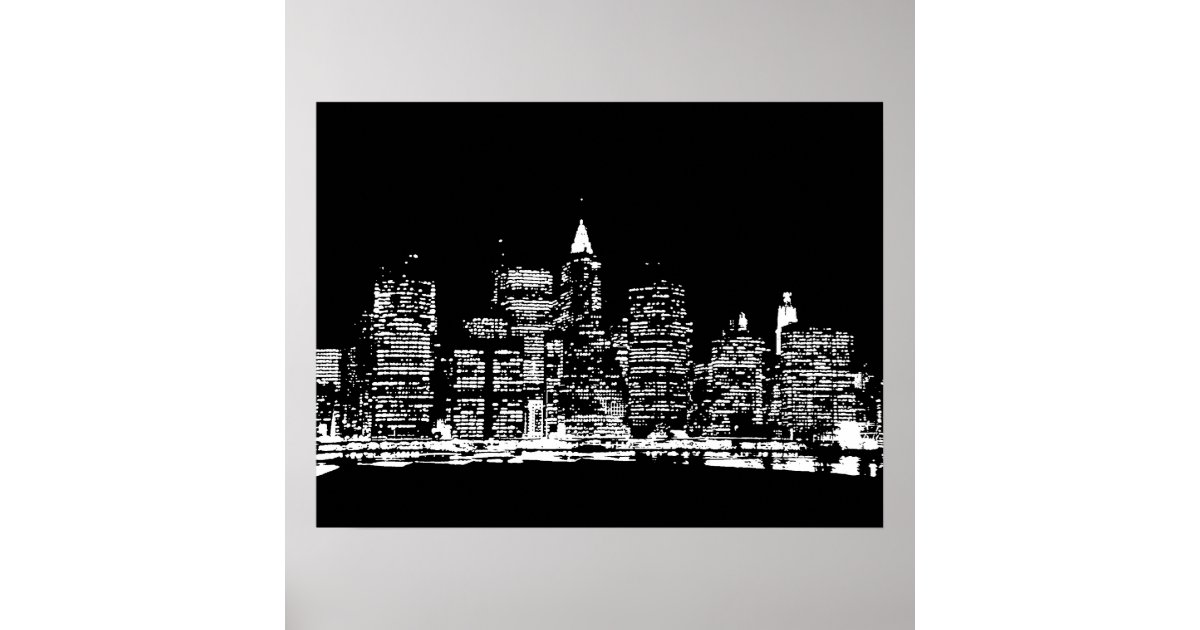 Black & White New York City Pop Art Poster | Zazzle