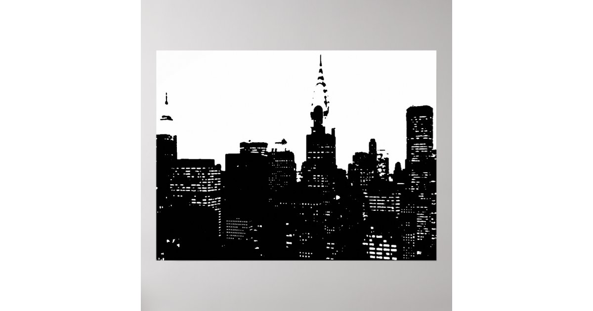 Black & White New York City Pop Art Poster | Zazzle