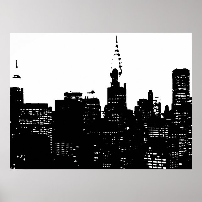 Black & White New York City Pop Art Poster (Front)