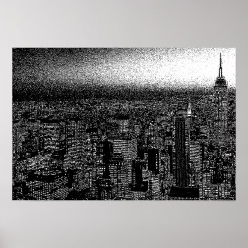 Black White New York City Pop Art Poster