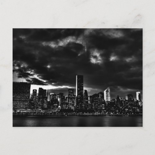 Black  White New York City Postcard