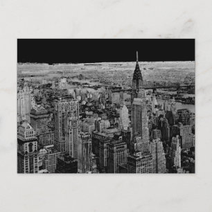 Black White New York City Postcard