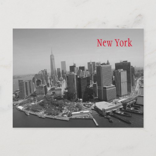 Black White New York City Postcard