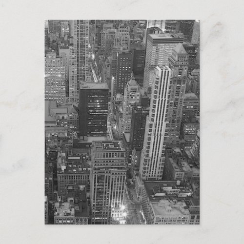 Black  White New York City Postcard