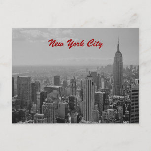 Black & White New York City Script Post Card